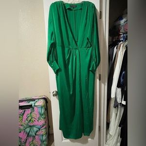 ELOQUII satin wrap dress